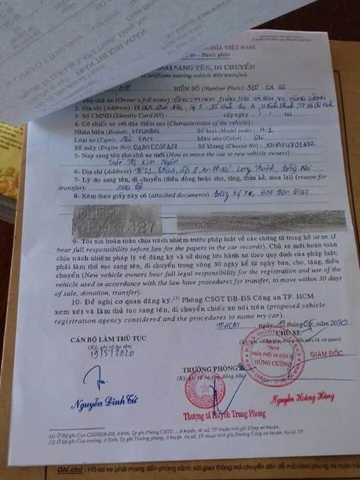 Thu Hồi Đăng ký biển số